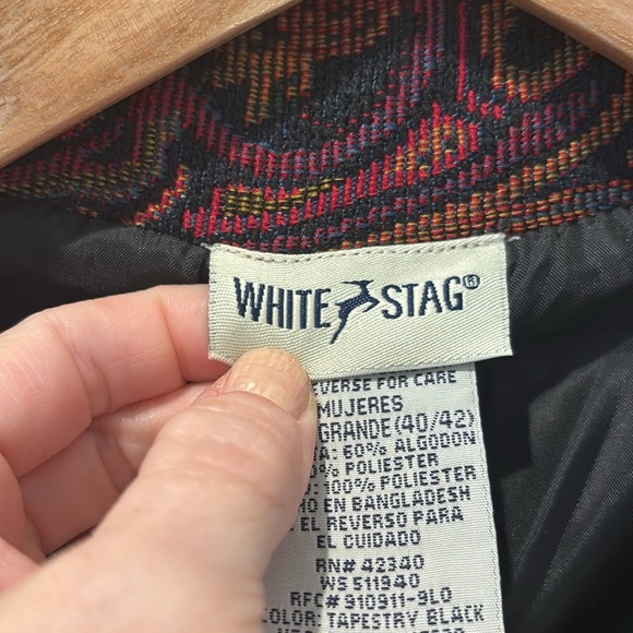 Vtg White Stag Tapestry Jacket Paisley Blazer Carpetbag Size XL - Picture 8 of 8